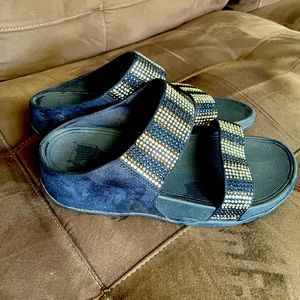 Fit flops size 9 navy blue w/rhinestones